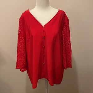 The Limited size x-Large Red color blouse with silver buttons